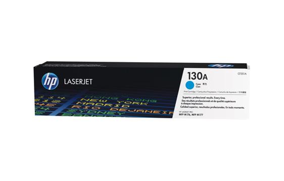 126181 HP CF351A Toner HP 130A CF351A cyan Kapasitet 1000 sider v/5% dekning.